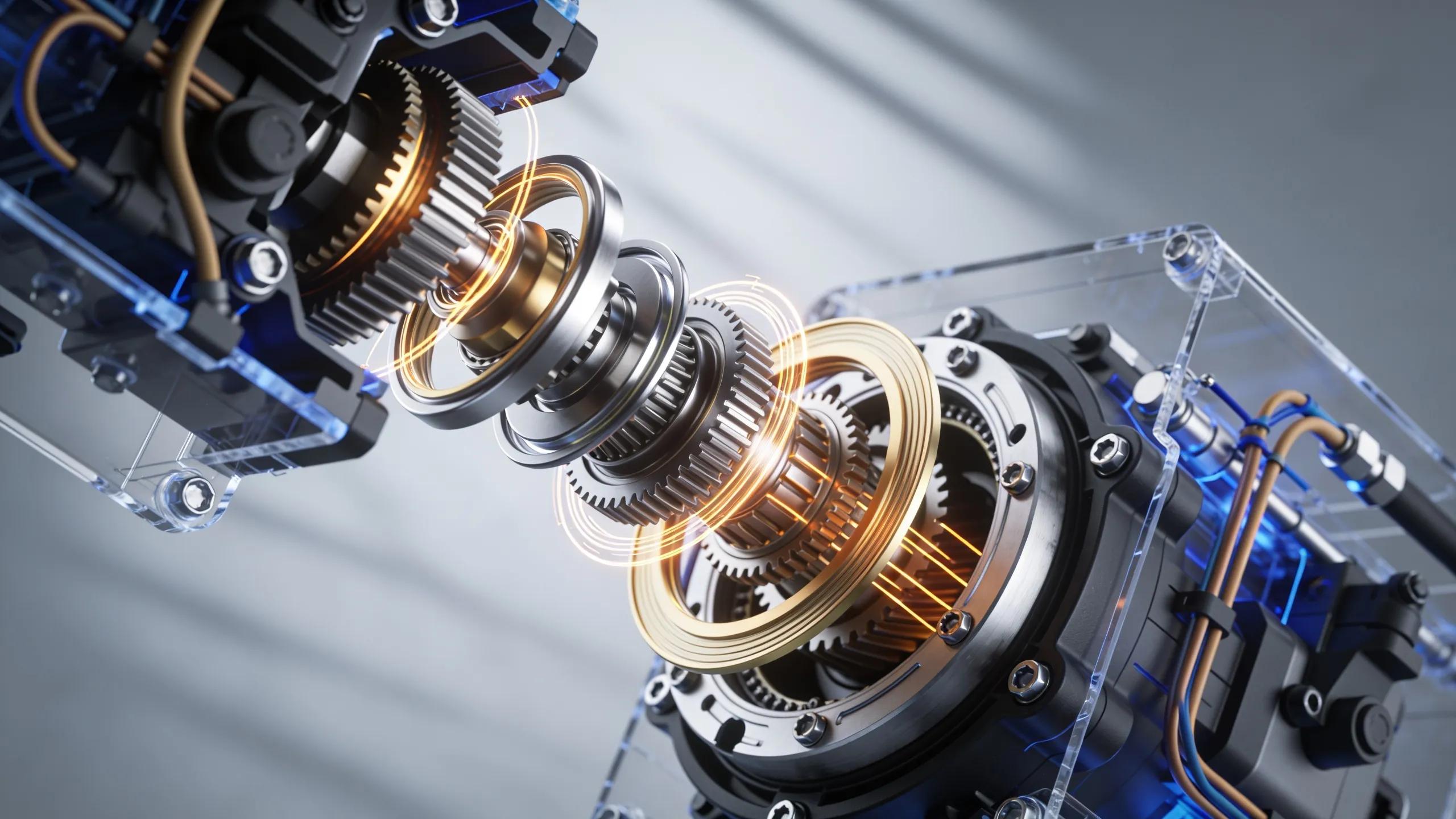 Interactive 3D visualization of industrial machinery showcasing intricate internal components